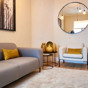 design living room decorated with taste in a magnificent fully refurbished shared house for expats in Etterbeek close to different points of interest