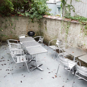 lovely terrace with a BBQ in a shared house for expats in Brussels close to the European Commission