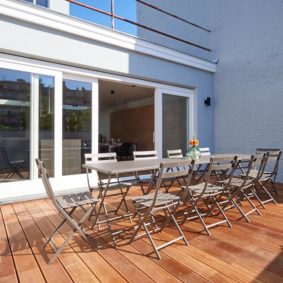 lovely terrace in a shared house for expats close to the European Commission