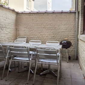 lovely terrace including a BBQ in a shared flat for expats in Brussels