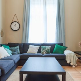 lovely living room decorated with taste in a fully refurbished coliving space in brussels with young international workers