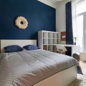 elegant double bedroom in a coliving space in brussels close to different points of interest and with private terrace