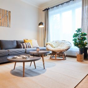 Comfortable living room in a coliving house shared by international professionnals in Schaerbeek, Brussels