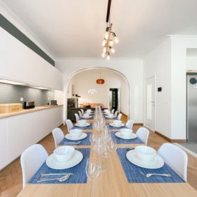 Spacious kitchen to share with 11 young internationals embracing collabortaion, respect and joy in a renovated house in Brussels