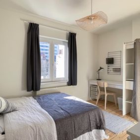 Furnished bedroom with ensuite personnal showerroom for a young expat to live in Etterbeek with TV Room and spacious garden to share with a community
