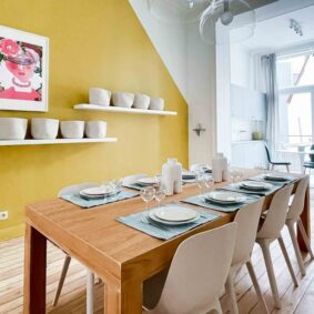 Welcoming and bright dining area in the Cinquantenaire ShareHomeBrussels