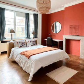 Spacious bedroom at ShareHomeBrussels cohousing near Woluwe Park