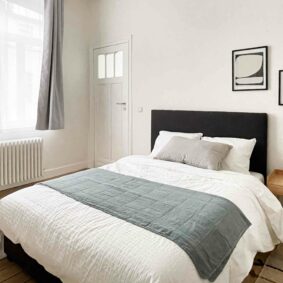 Charming bedroom in ShareHomeBrussels cohousing within Josaphat Park vicinity