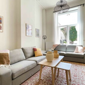 Cozy shared living room at at Sharehome coliving near Cinquantenaire